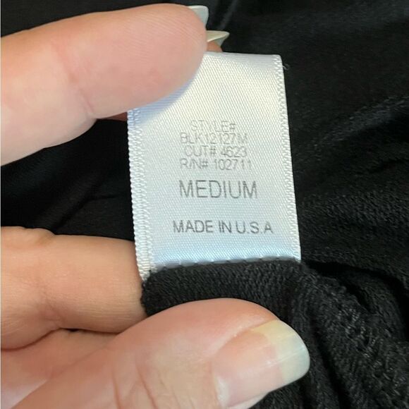 Gibson Mesh Lightweight Long Sleeve Black Sweater Size M - Picture 6 of 9